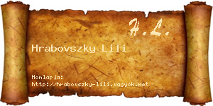 Hrabovszky Lili névjegykártya