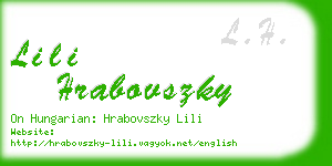 lili hrabovszky business card